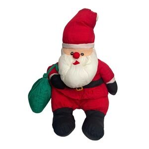 Vintage Four Star Santa Claus Plush Puffalump Style Nylon Stuffed Christmas 16"